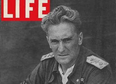 Photograph of Marshal Rodolfo Graziani (in military uniform) on the front cover of Life Magazine on June 24, 1940.